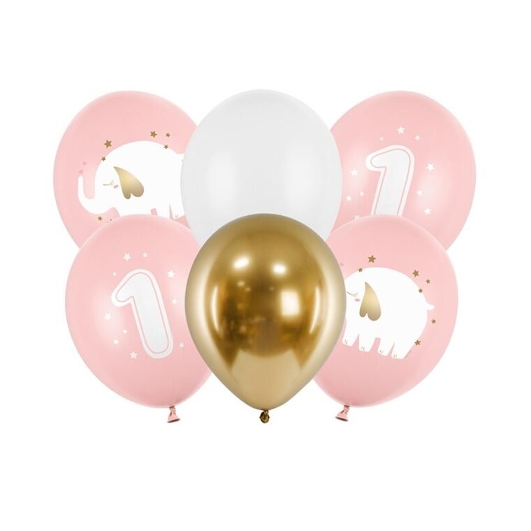 Product Image for Ballongmix 1 år, Rosa elefant 6-pack