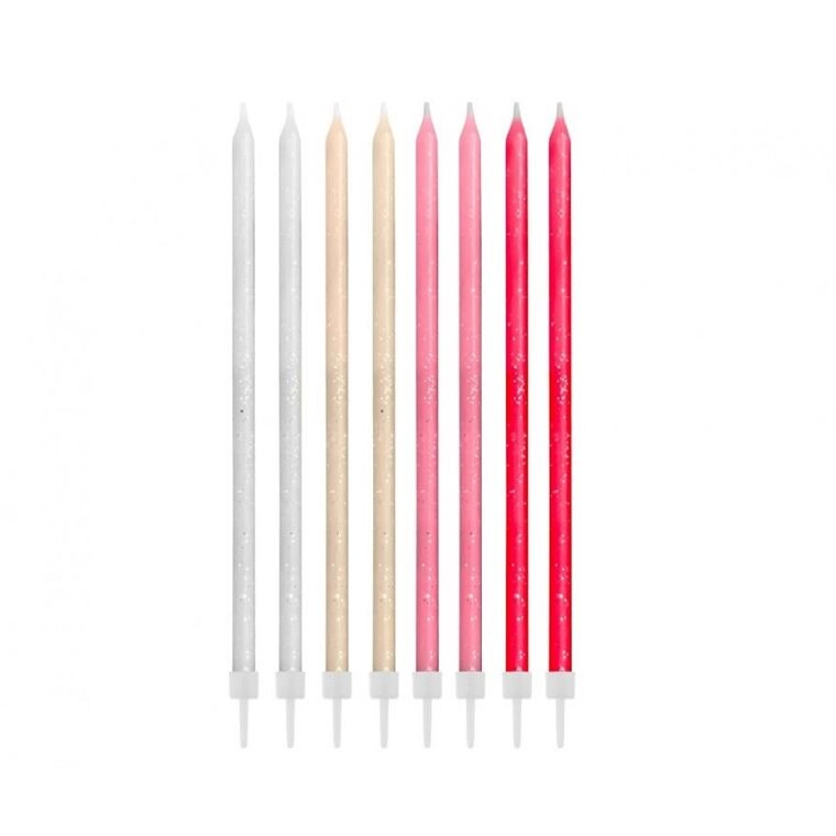 Product Image for Glittriga Tårtljus - Rosa mix 24-pack