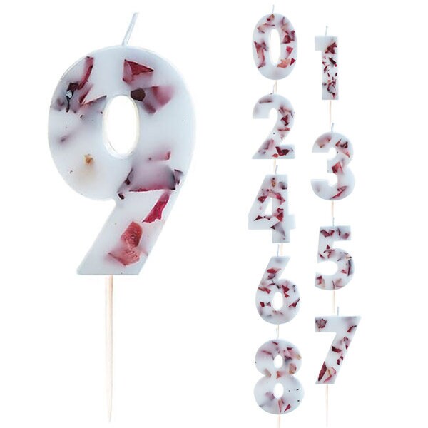 Product Image for Tårtljus - Vita med torkade blommor