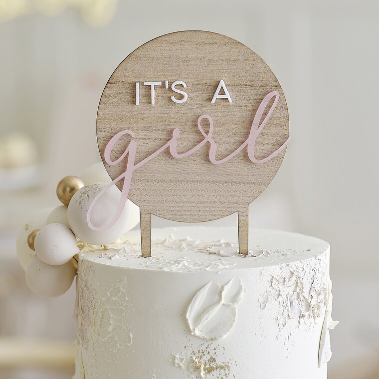 Product Image for Cake Topper i Trä - It's a Girl