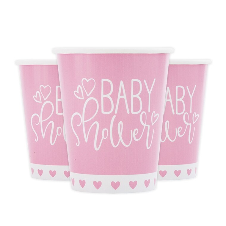 Product Image for Pink Heart Babyshower - Pappmuggar 8-pack