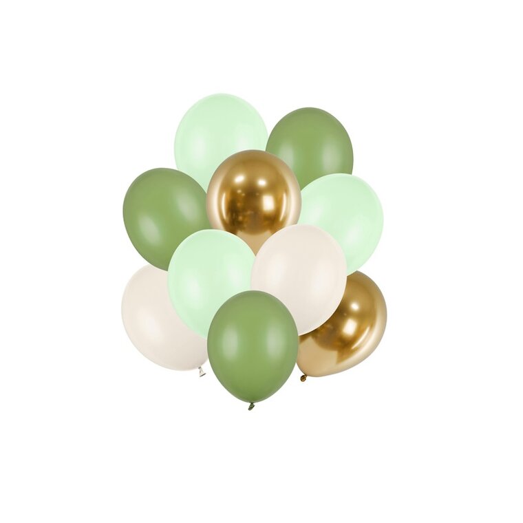 Product Image for Ballongmix Grön & Guld 10-pack