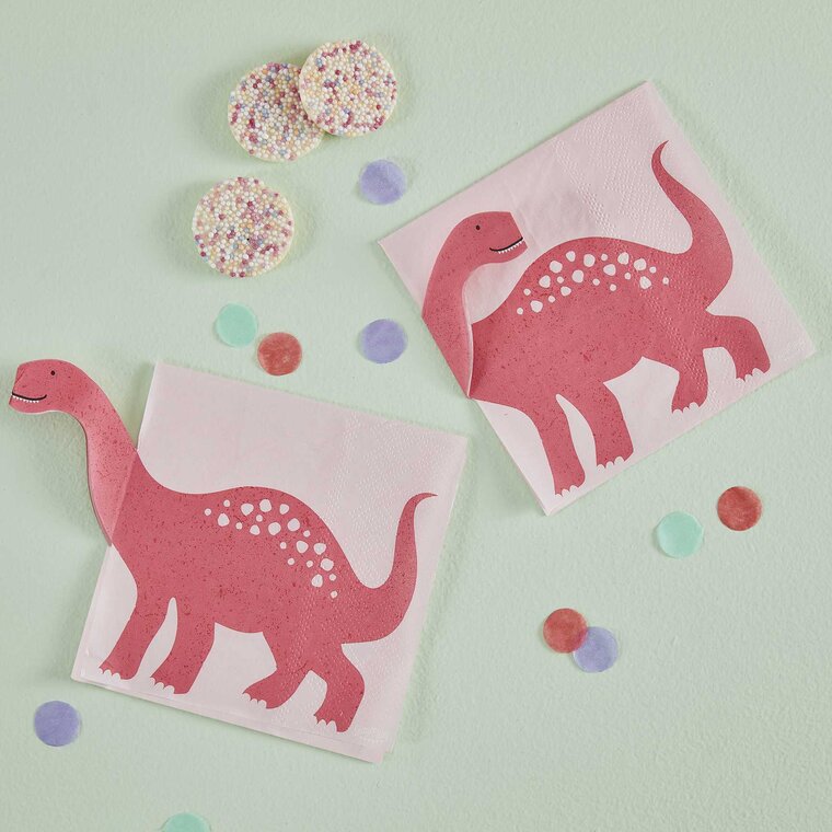 Product Image for Dinosaur Roar Pink - Servetter 16-pack