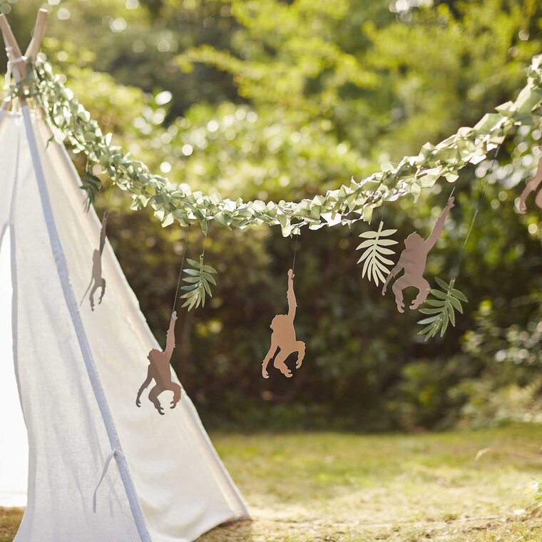 Product Image for Let´s Go Wild - Dekorationsgirlang med löv och apor 4 meter