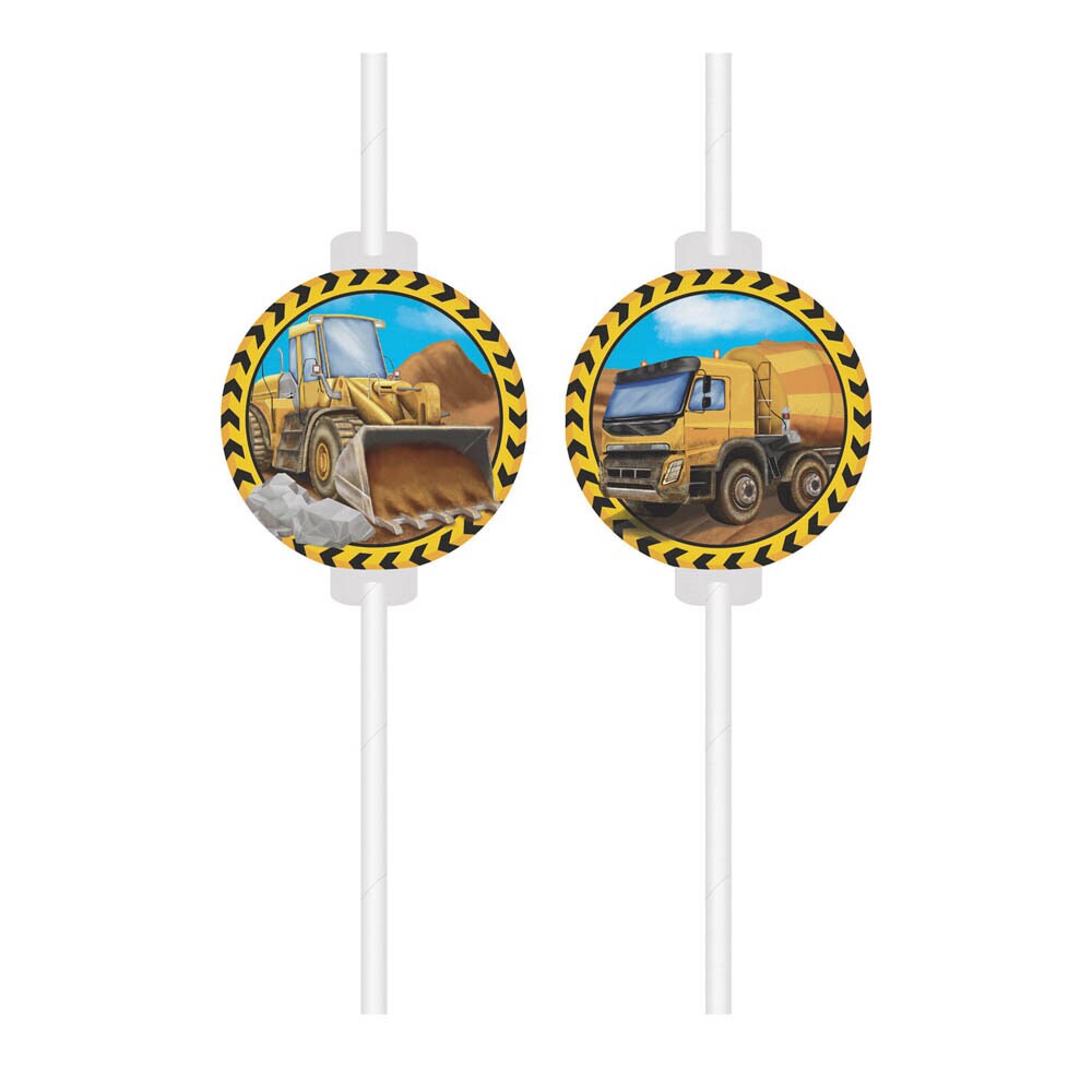 Byggarbetsplats - Pappsugrör 4-pack