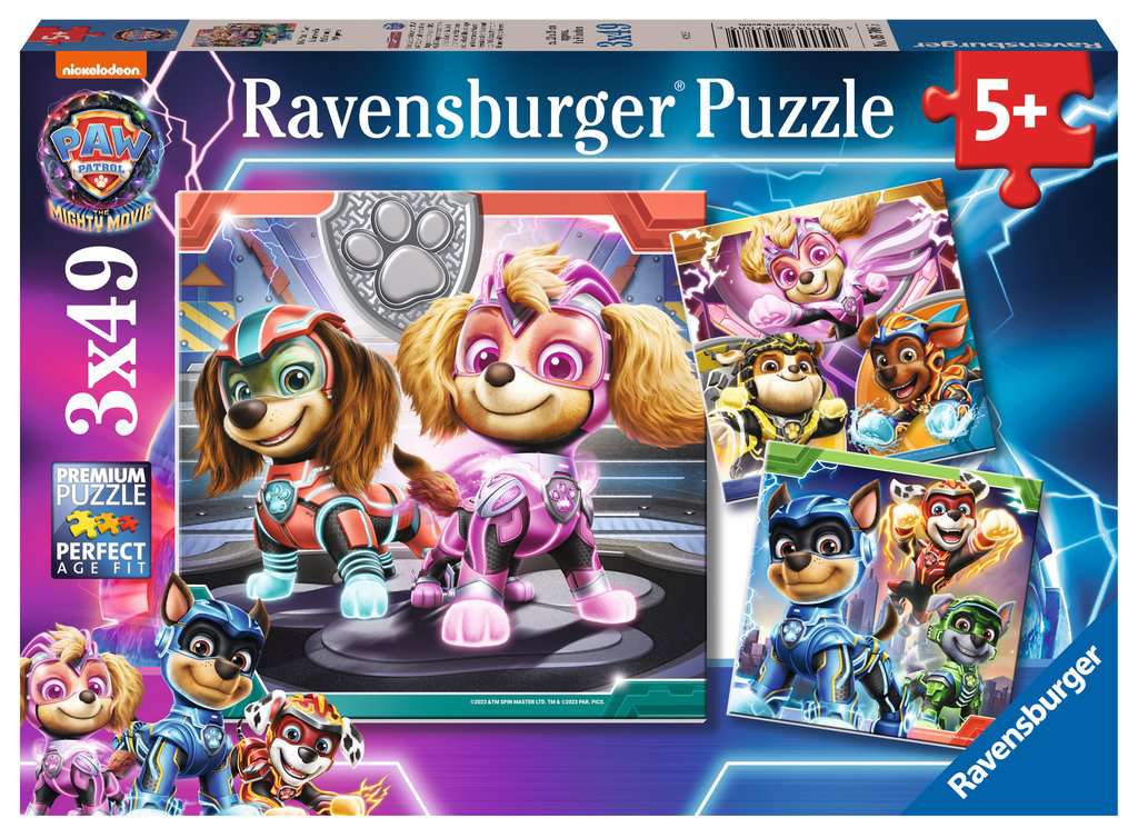 Ravensburger Pussel - Paw Patrol The Mighty Movie 3x49 bitar