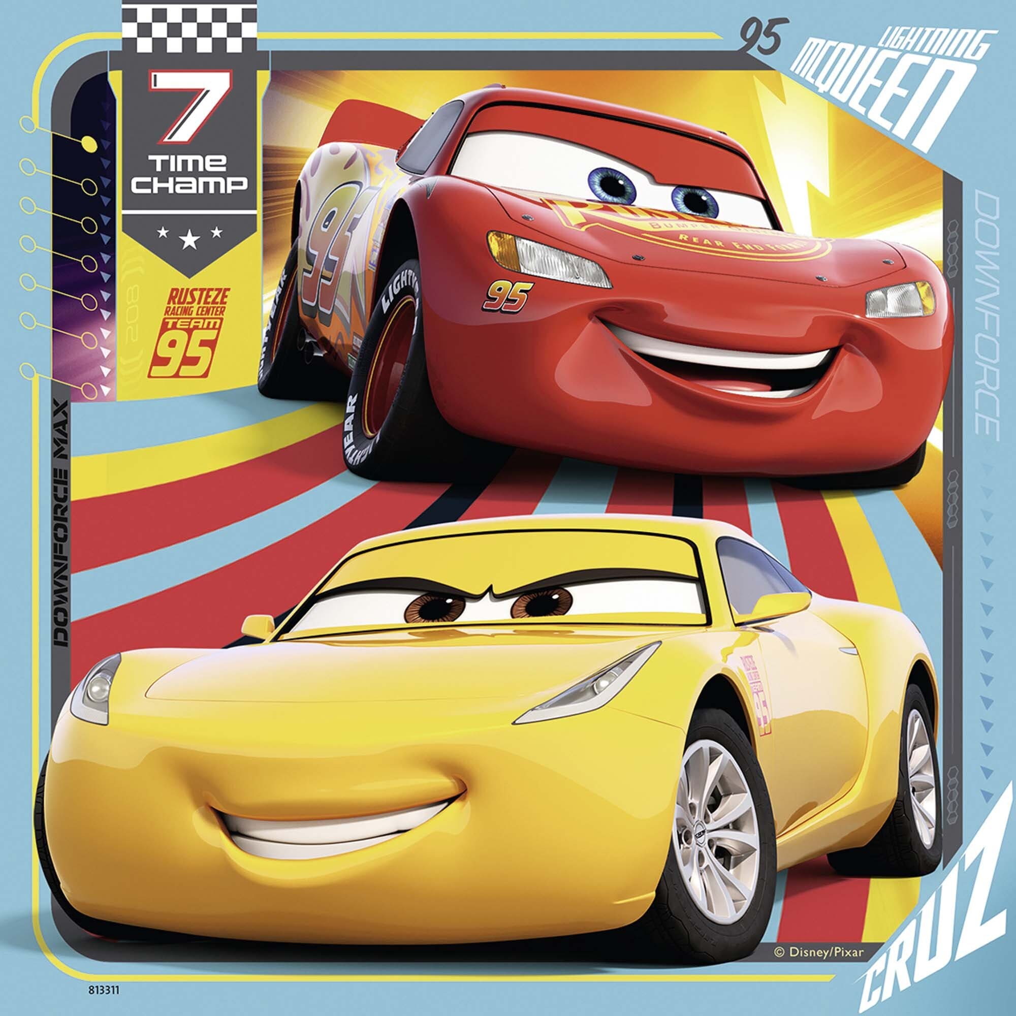 Ravensburger Pussel, Disney Bilar - Cars 3x49 bitar