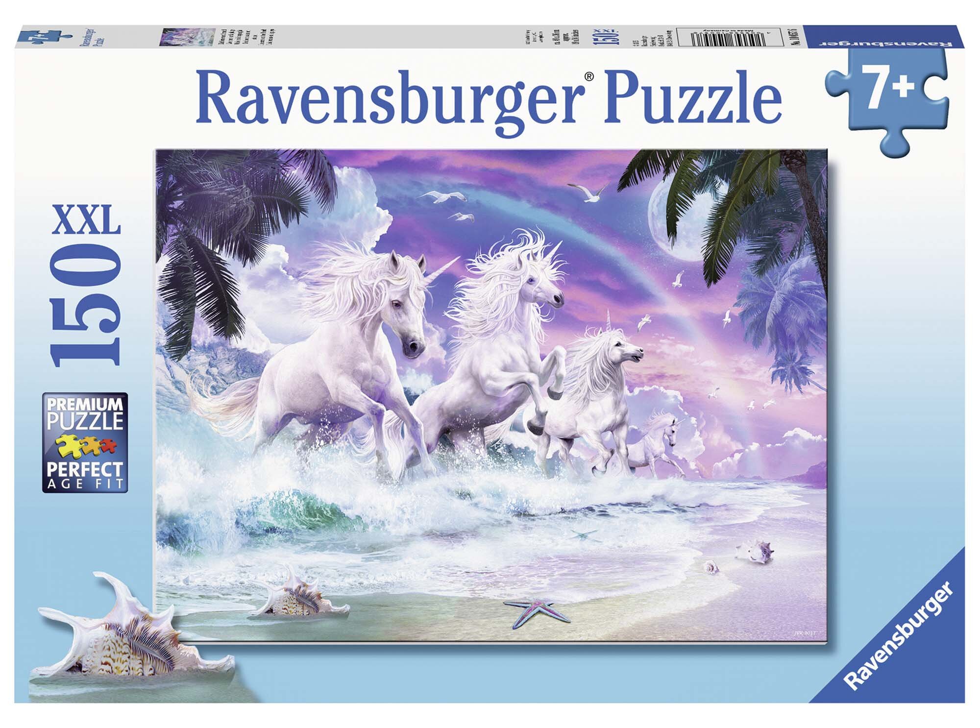 Ravensburger Pussel - Enhörningar på strand 150 bitar XXL