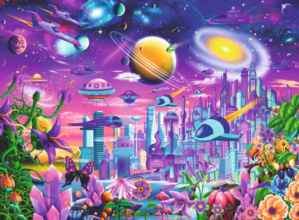 Ravensburger Pussel - Kosmisk stad 200 bitar XXL