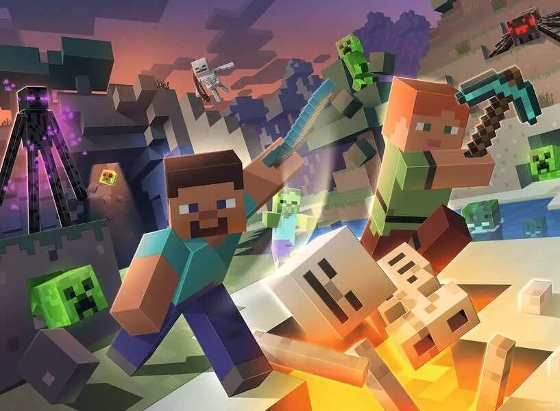 Ravensburger Minecraft Pussel - Monster 100 bitar