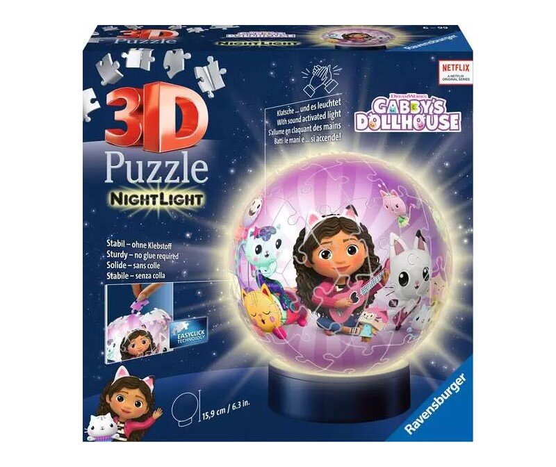 Ravensburger 3D Pussel - Gabby's Dollhouse Nattlampa 72 bitar