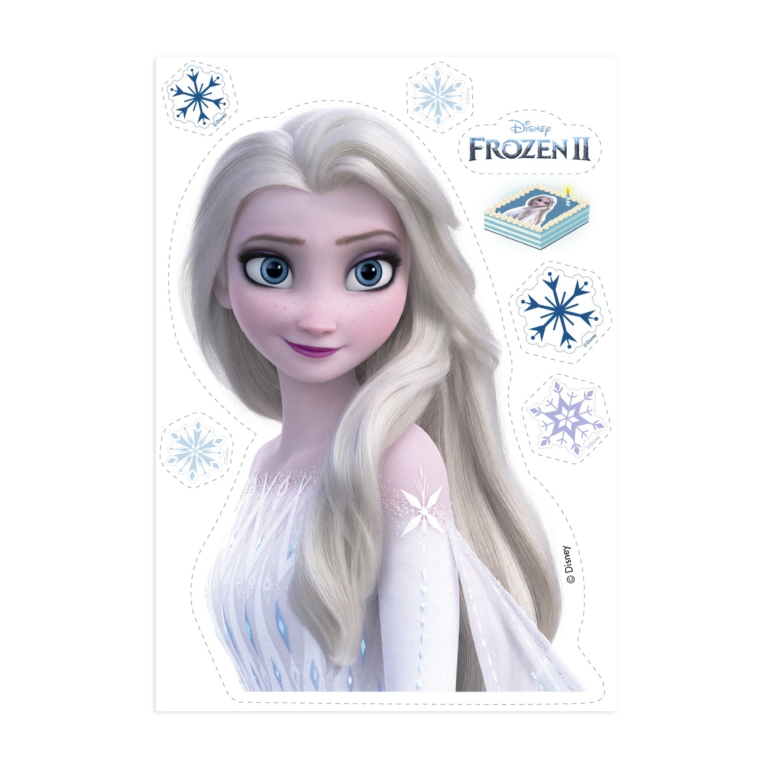 Frost Elsa - Tårtdekorationer Oblat 7-pack