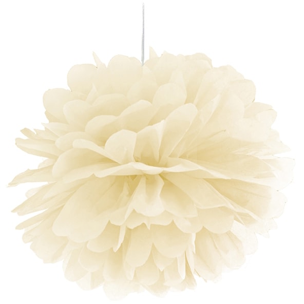 Pom Pom Dekoration, Ivory 25 cm