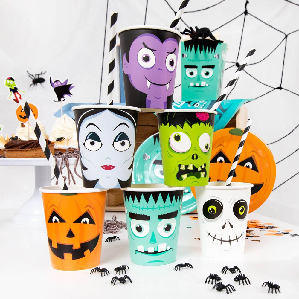 Halloween Monsters Pappmuggar 6-pack