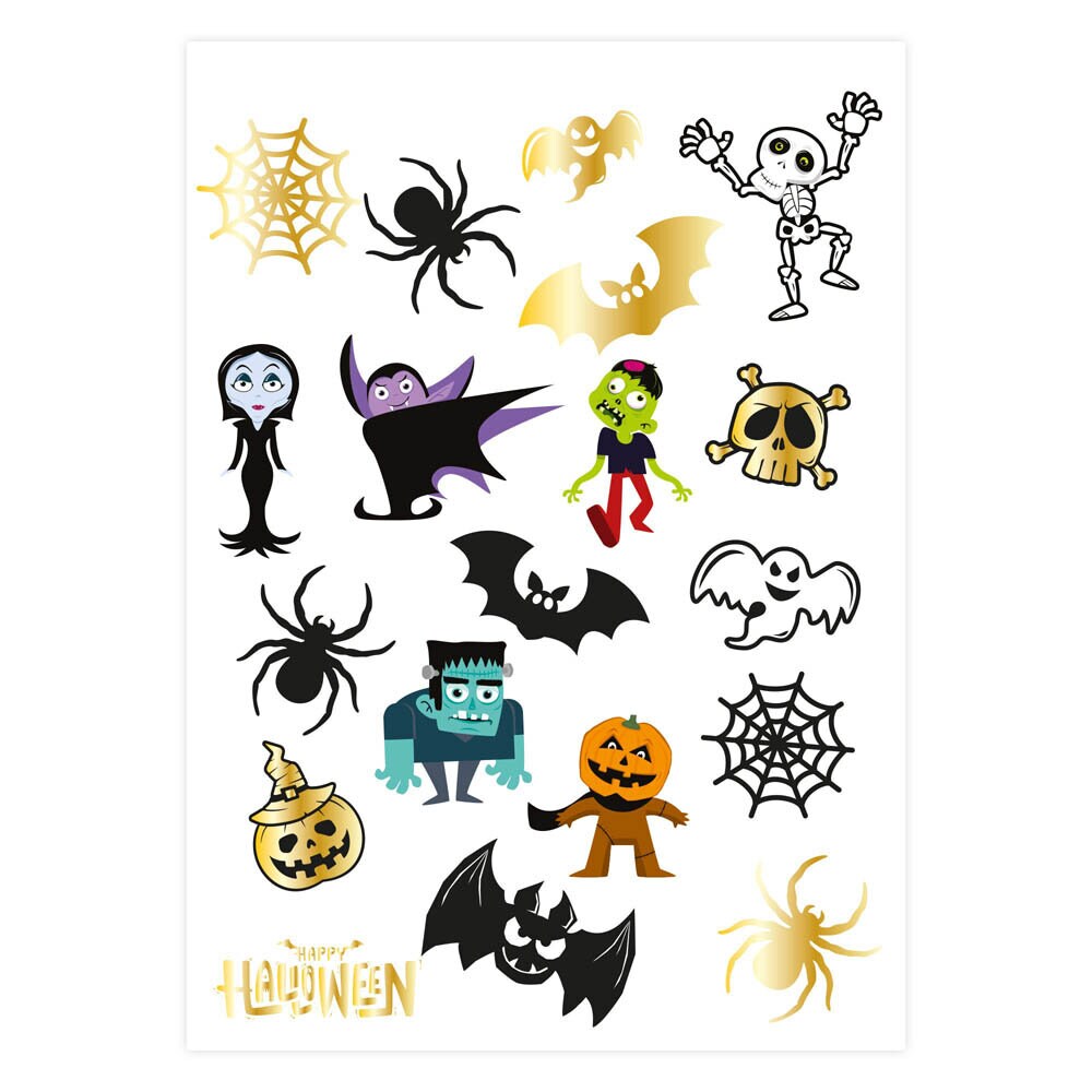 Halloween Monsters Tatueringar 19-pack