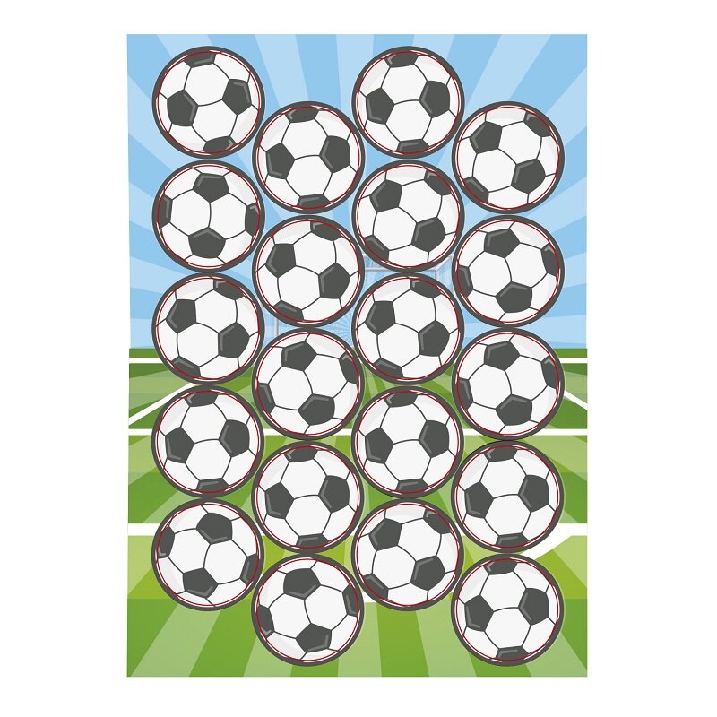 Fotboll Muffinsbilder Oblat 20-pack