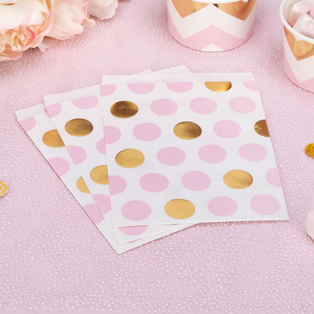 Baby Pattern Rosa Prickar, Kalaspåsar 25 st
