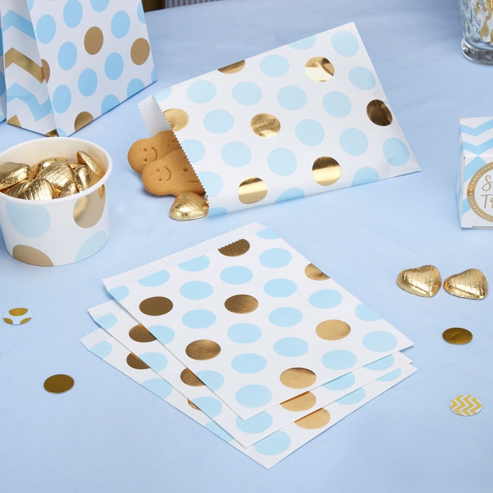 Baby Pattern Blå Prickar, Kalaspåsar 25 st