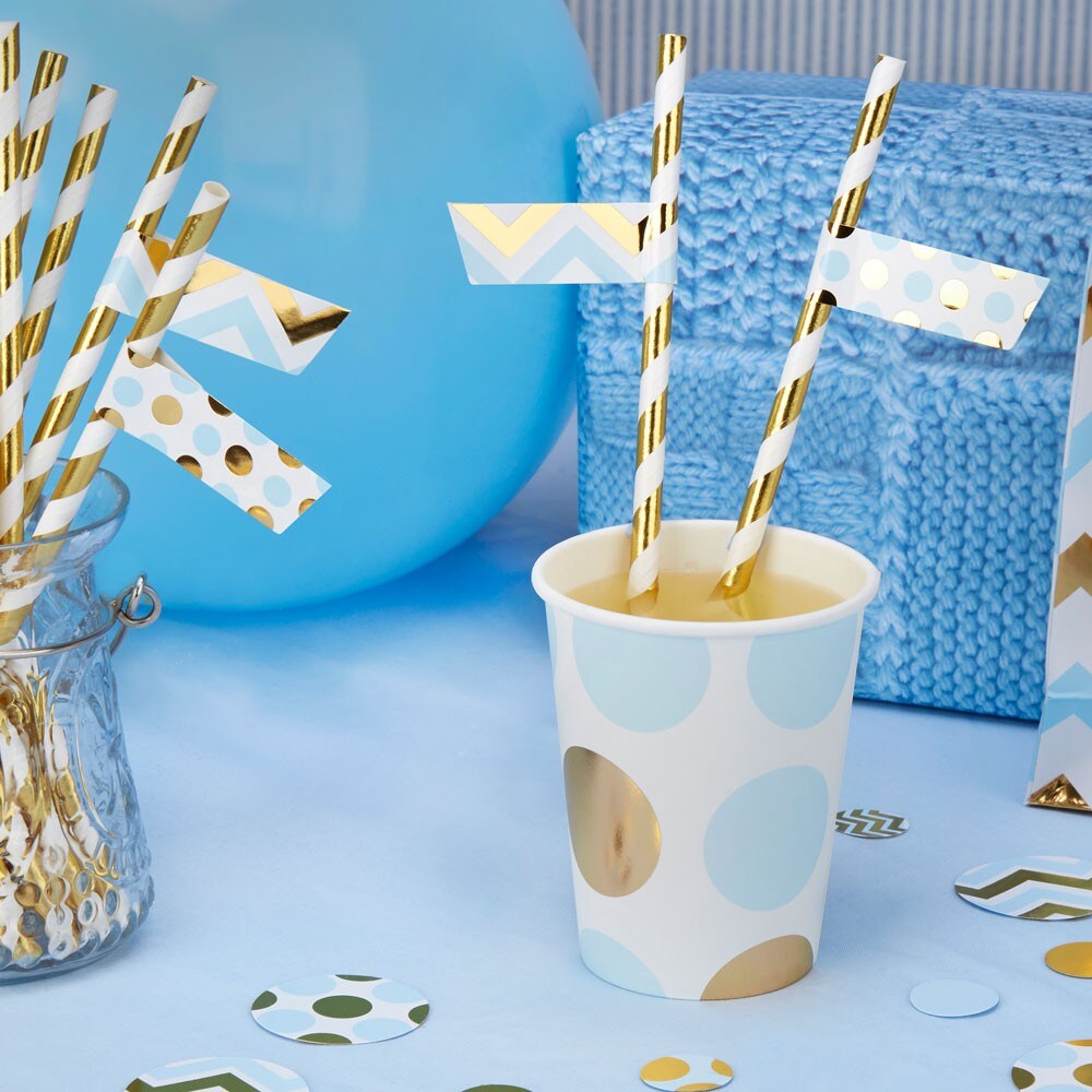 Baby Pattern Blå, Sugrörsflaggor 30 st