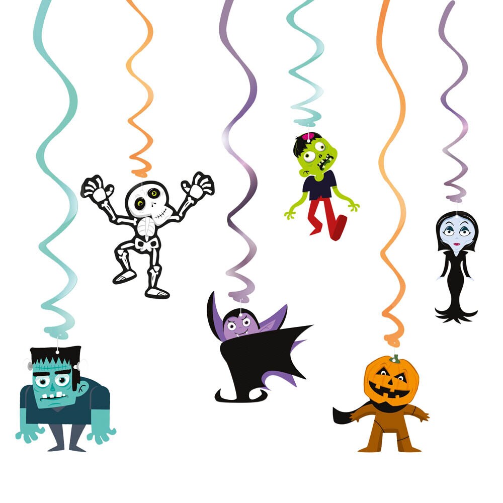 Halloween Monsters Swirls 6-pack