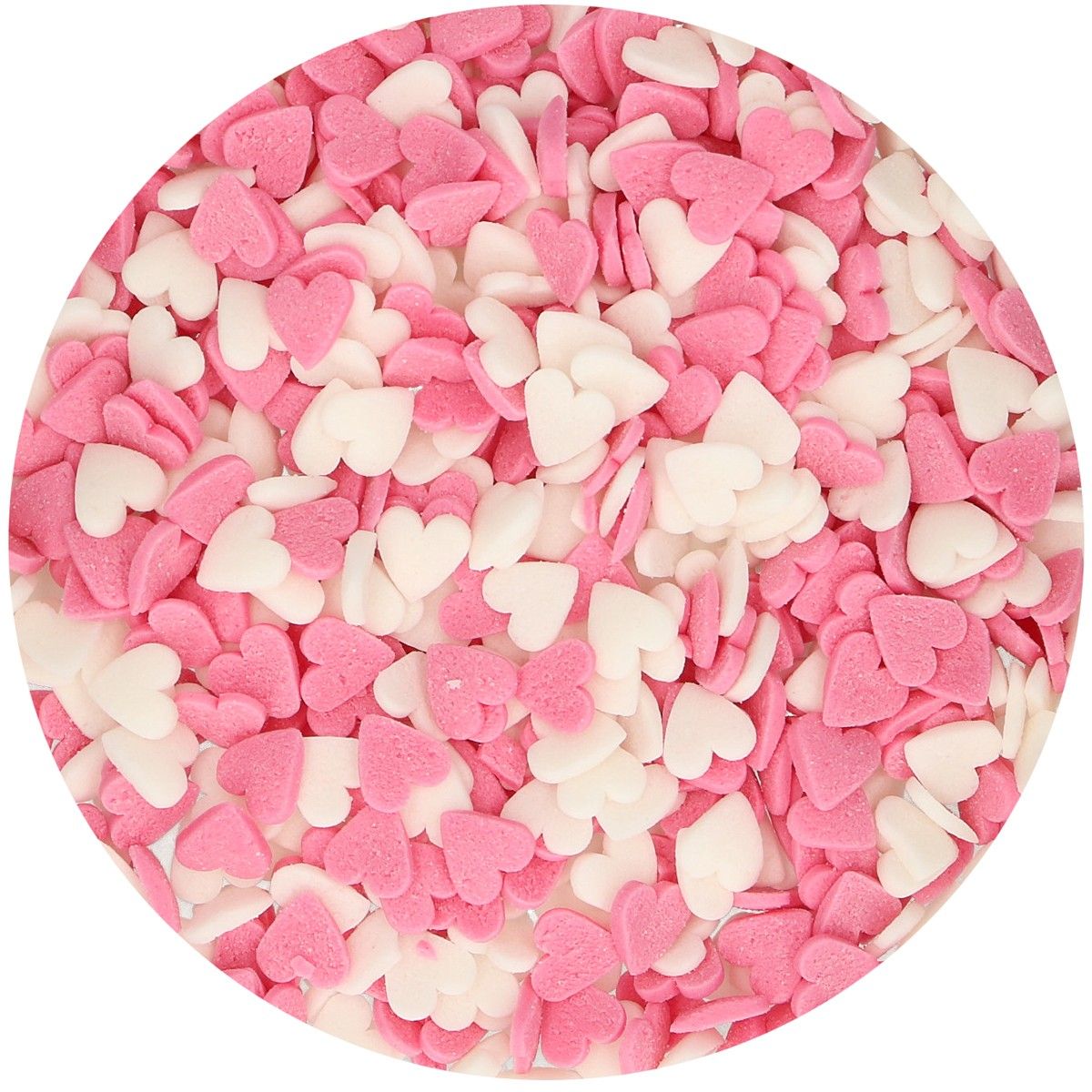 FunCakes - Strössel Rosa och vita hjärtan 60 gram