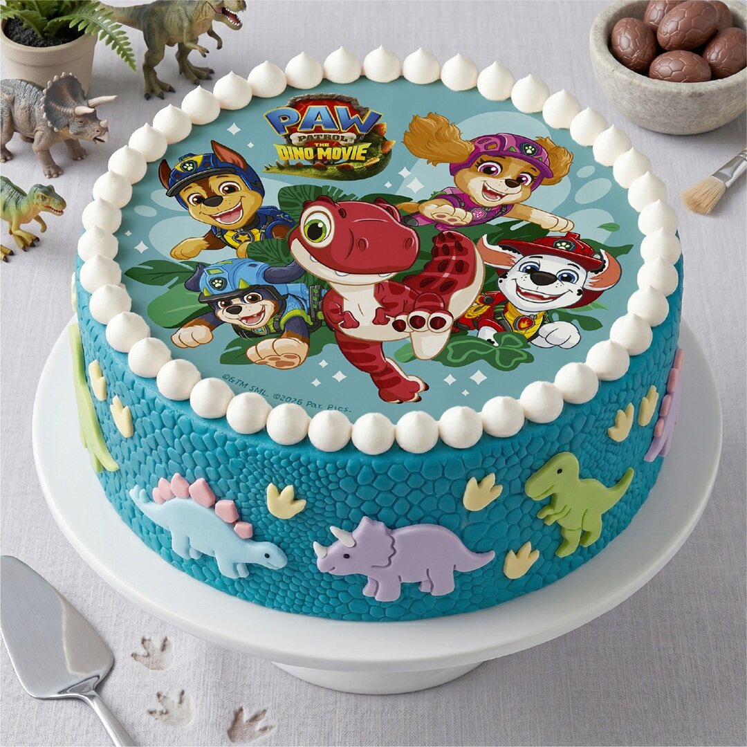 Tårtbild Paw Patrol Dino Movie - Oblat 20 cm