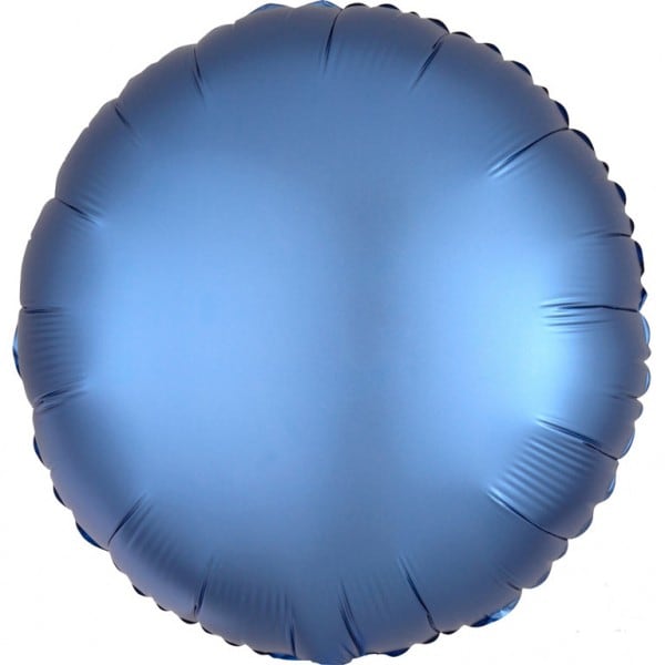 Folieballong, Rund Satin Luxe Azure 43 cm