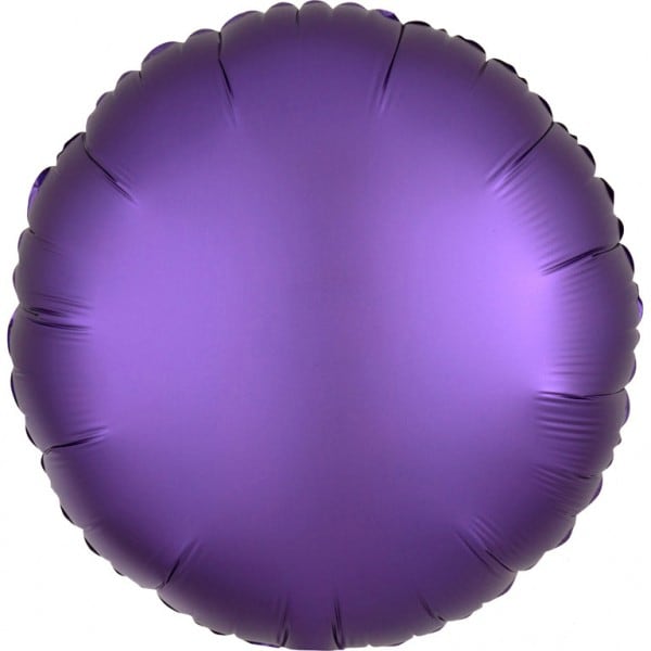 Folieballong, Rund Satin Luxe Purple 43 cm