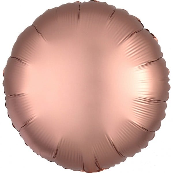 Folieballong, Rund Satin Luxe Rose Copper 43 cm