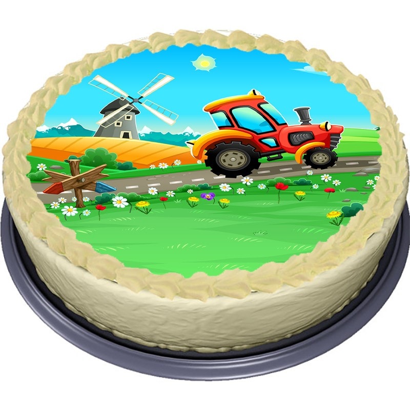 Traktor, Tårtbild Sockerpasta