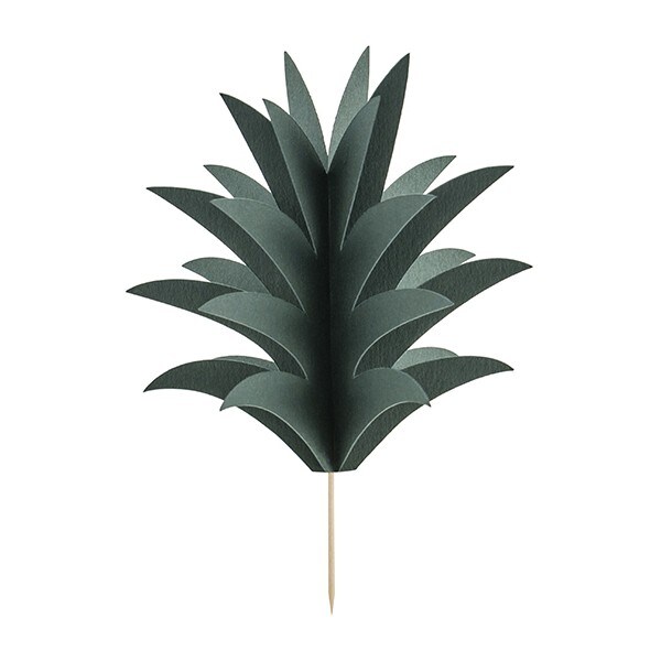 Cake Toppers - Aloha Pineapple Leaves 3D 6-pack