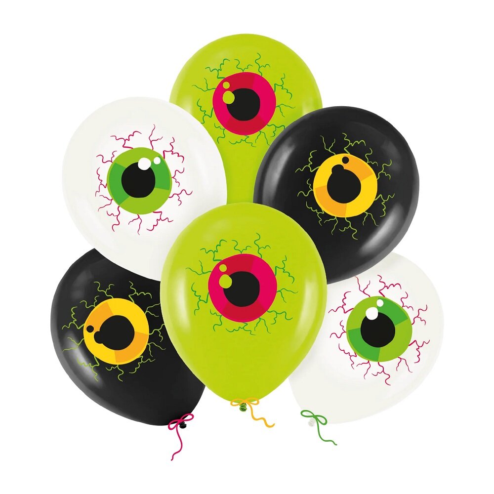 Halloweenballonger med läskiga ögon 6-pack