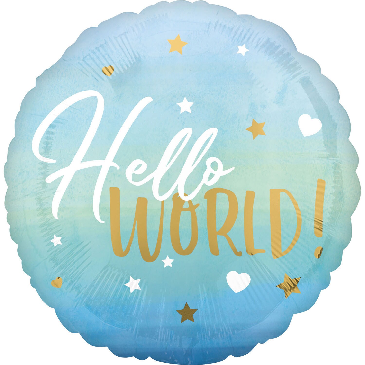 Folieballong - Hello World Blå