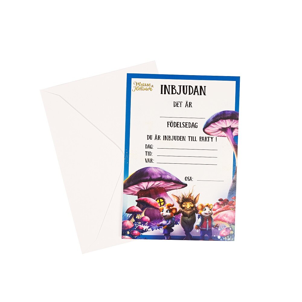 Musse & Helium - Inbjudningskort med kuvert 8-pack