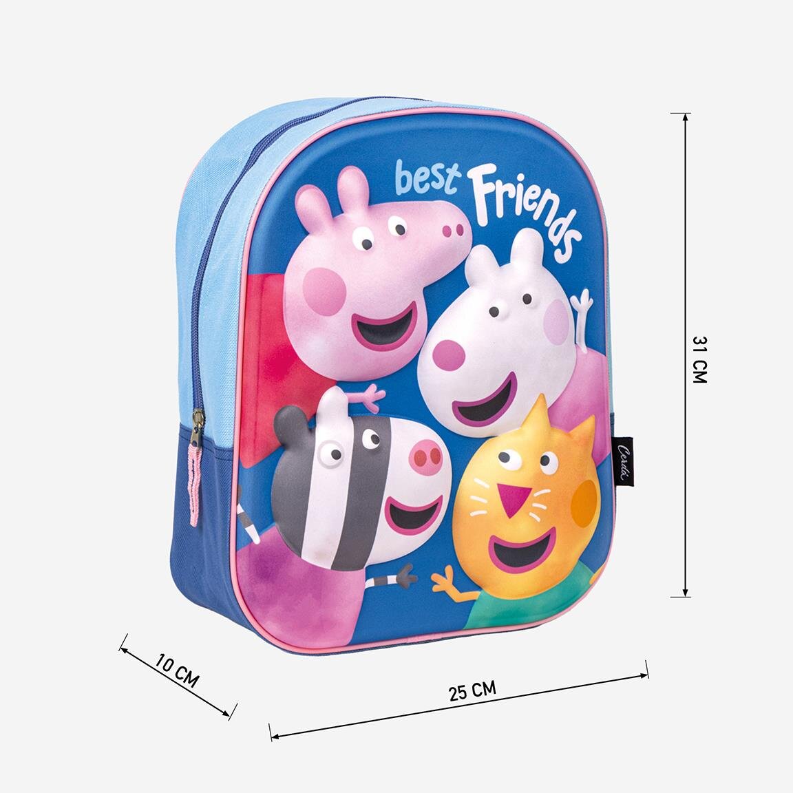 Ryggsäck Peppa Pig 3D Barnstorlek