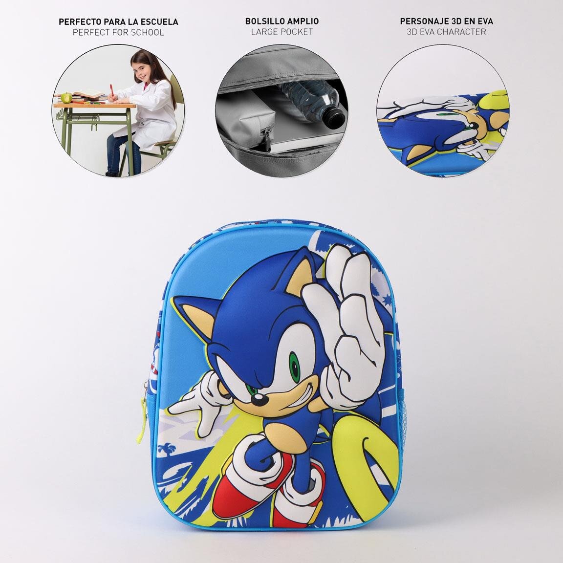 Sonic Barnryggsäck med 3D-effekt