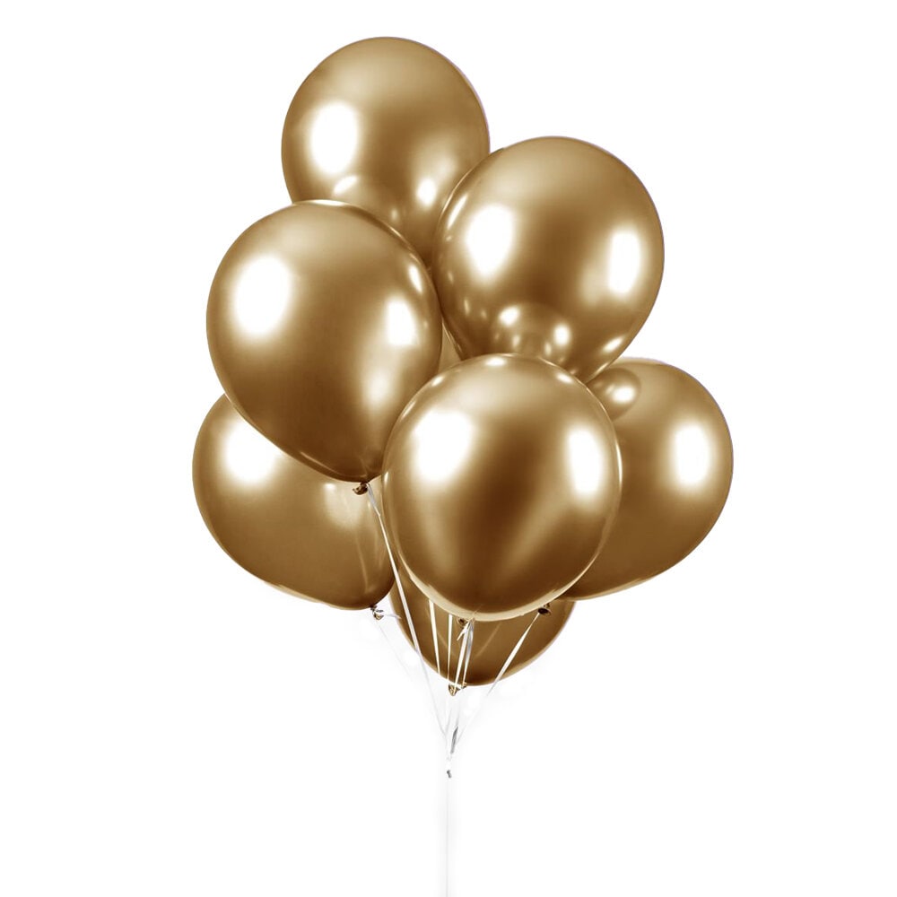 Ballonger - Guld Chrome 10-pack