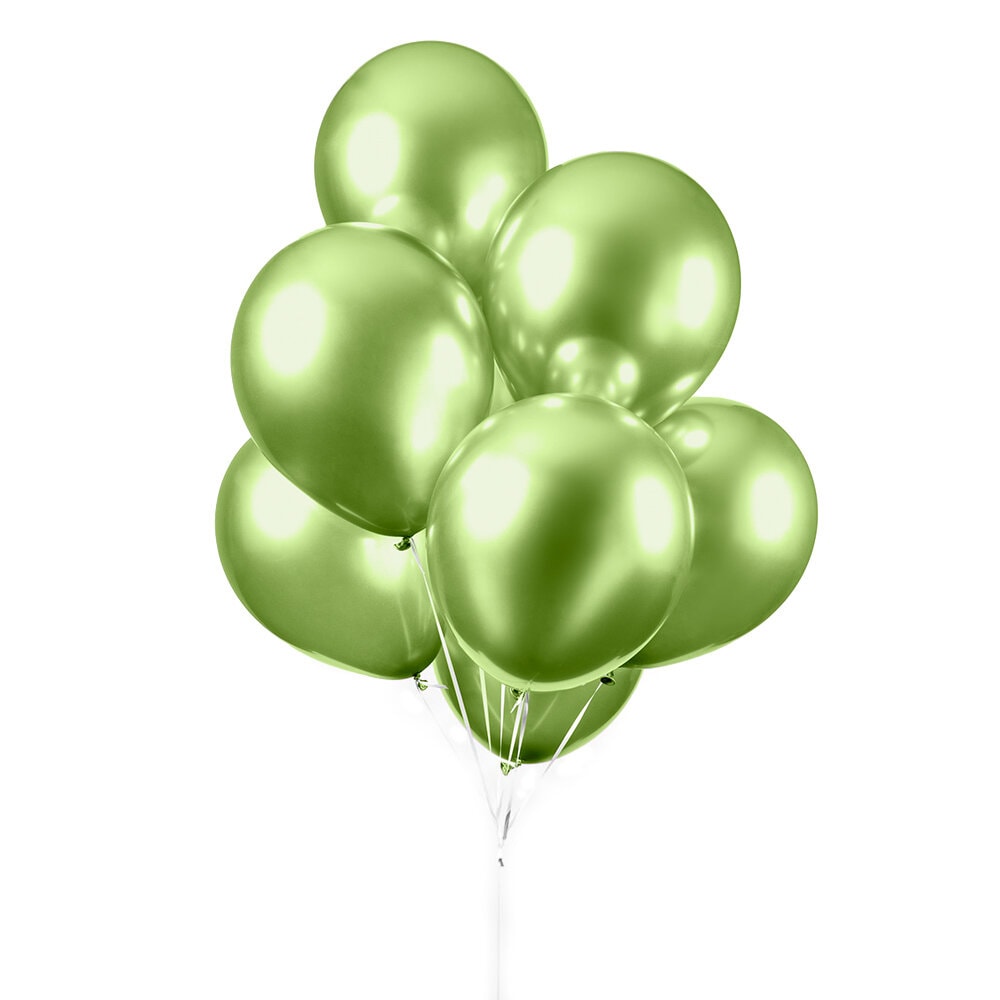 Ballonger - Ljusgrön Chrome 10-pack