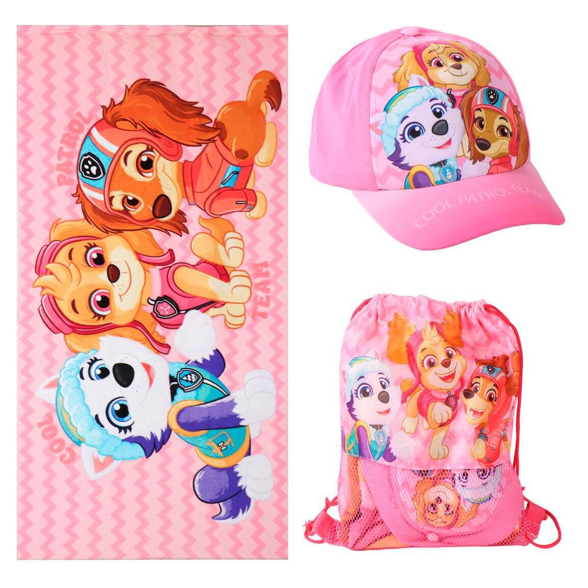 Paw Patrol Skye - Set med Handduk, Keps & Gympapåse