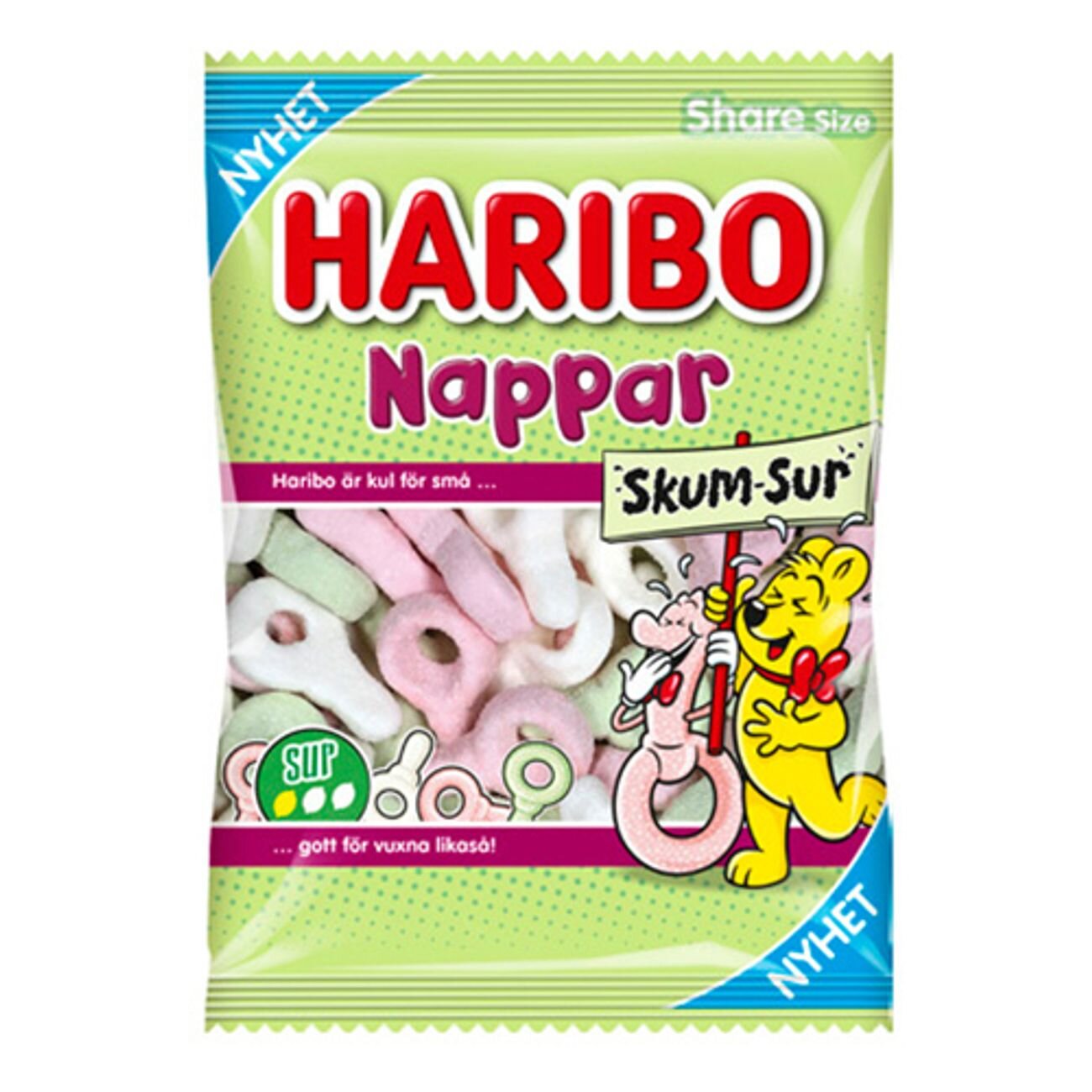 Haribo Nappar Skum Sur 120 gram (BF 2024-02-29)
