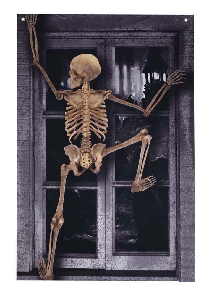 Väggdekoration Klättrande Skelett 80 x 120 cm