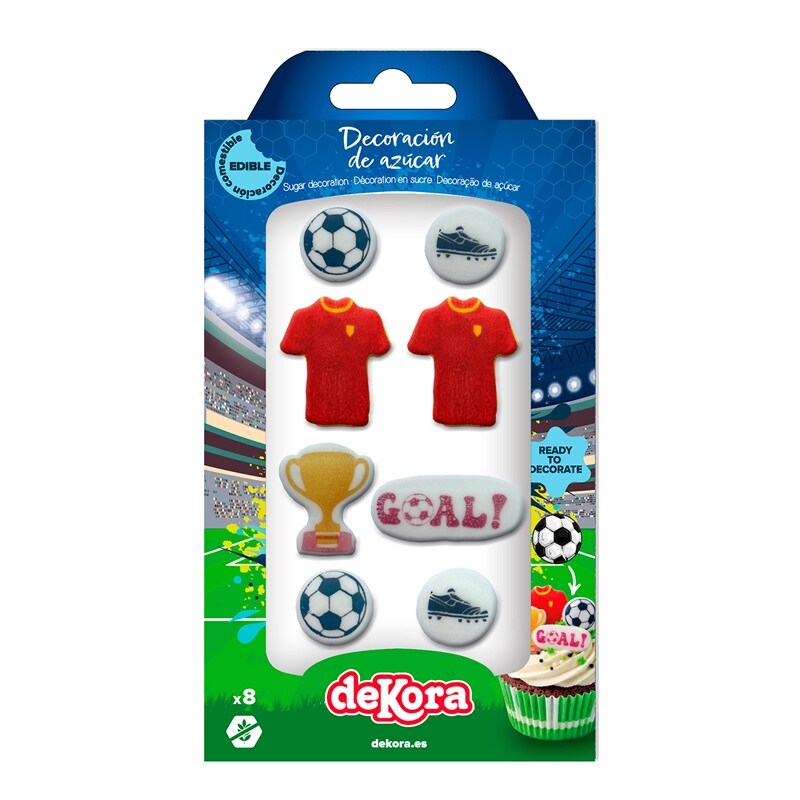 Fotboll Sockerdekorationer 8-pack