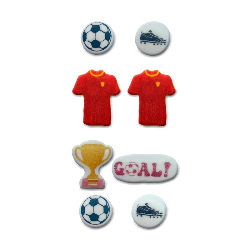 Fotboll Sockerdekorationer 8-pack