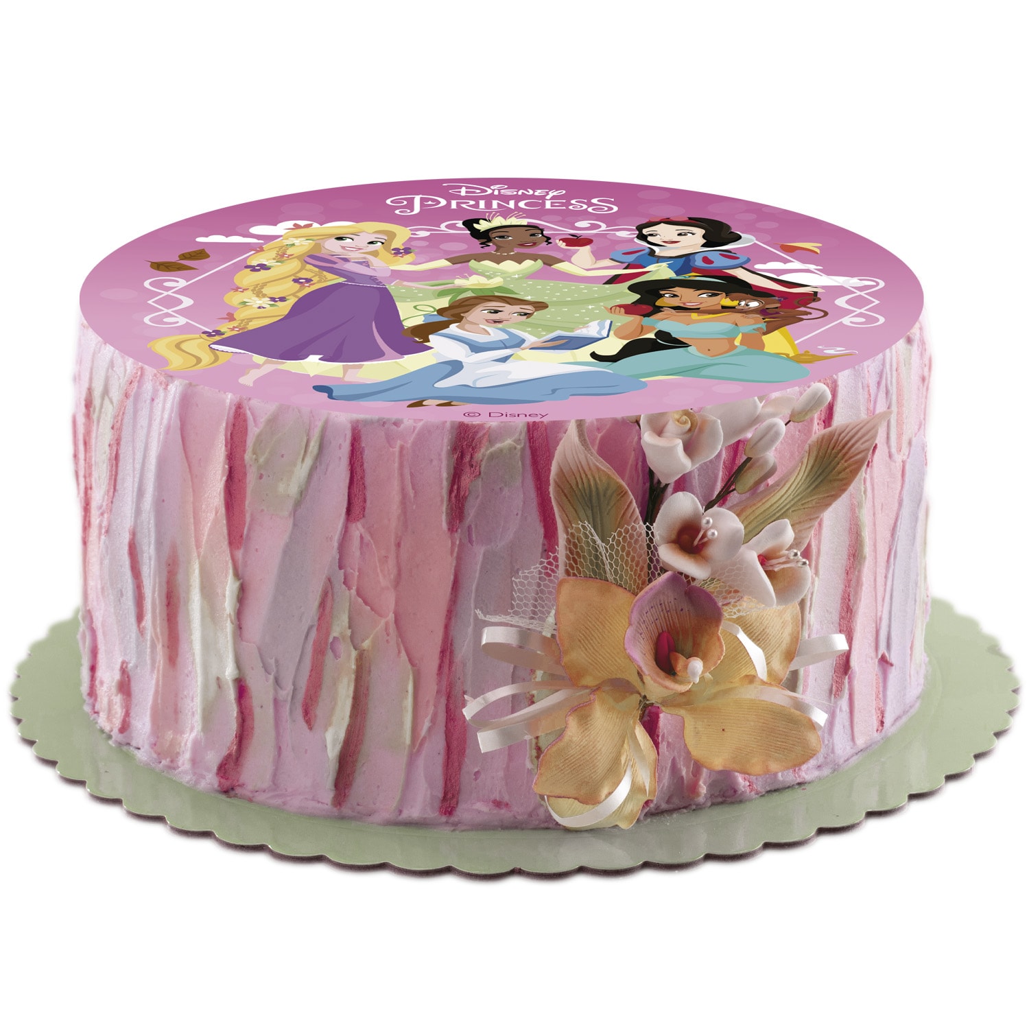 Tårtbild Disney Prinsessor - Sockerfri sockerpasta 15,5 cm