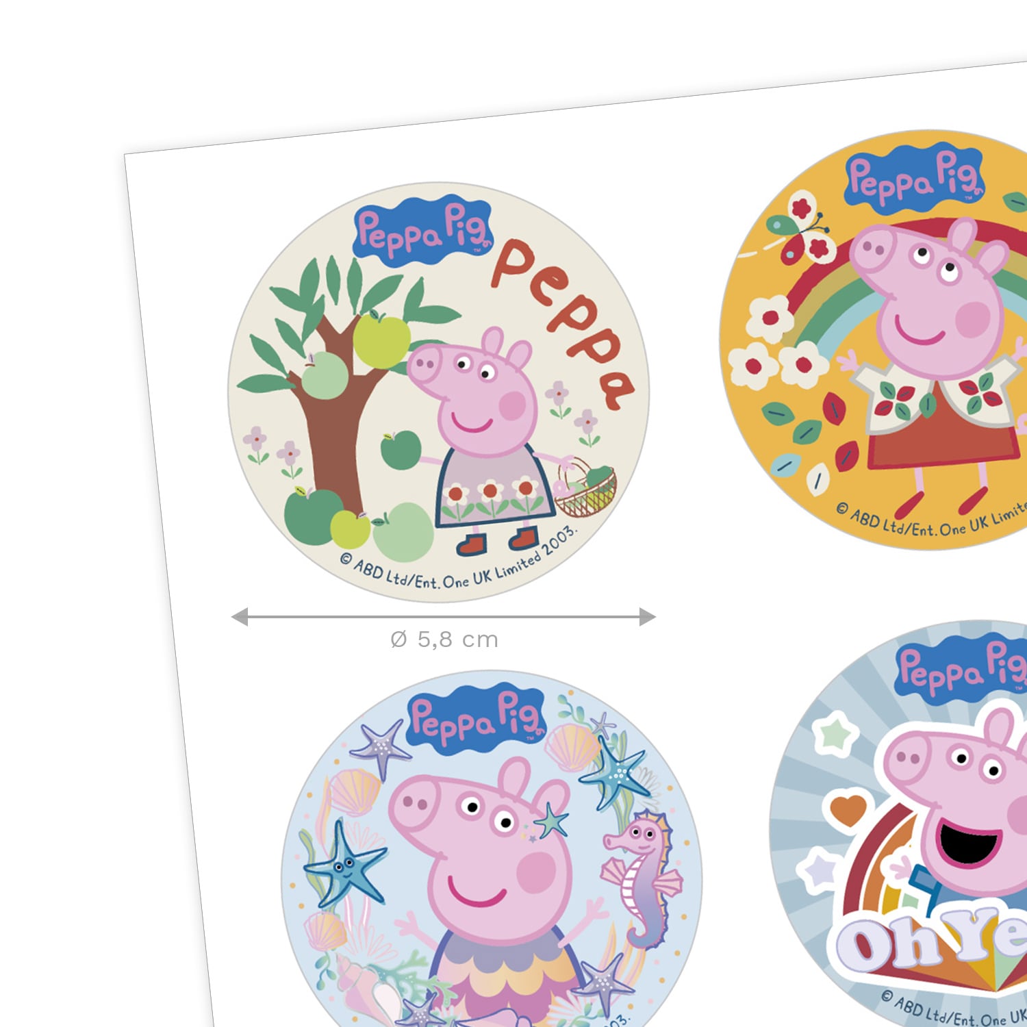 Peppa Pig, Muffinsbilder Sugarpaste 6-pack