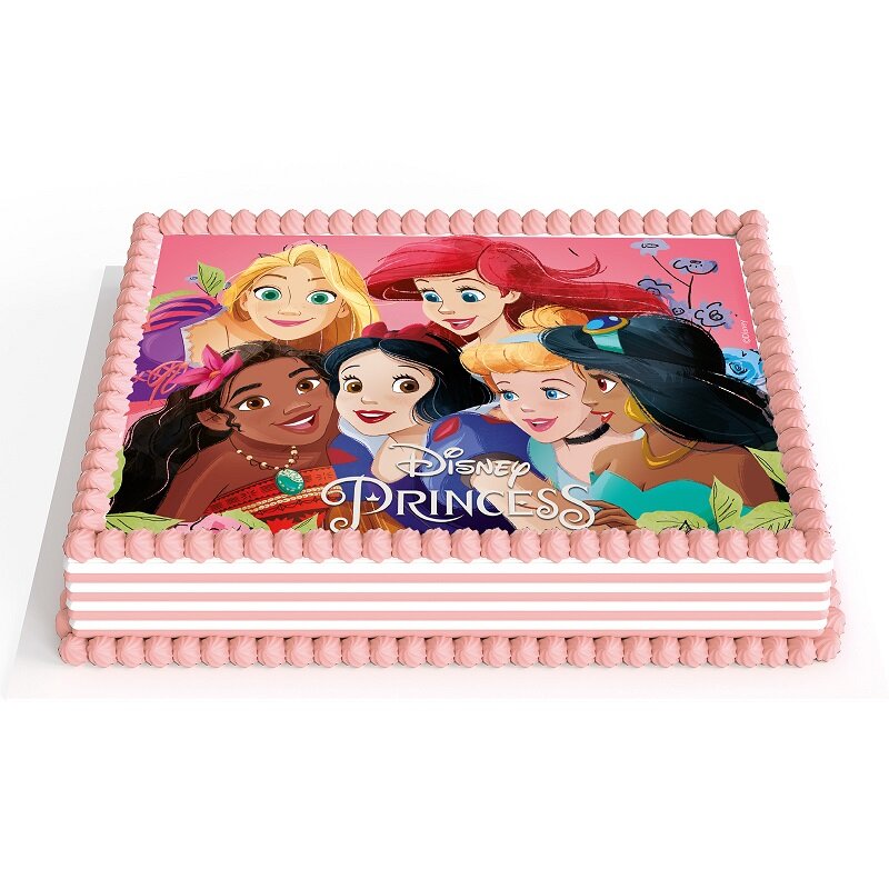 Tårtbild Disney Prinsessor - Sockerpasta 15 x 21 cm