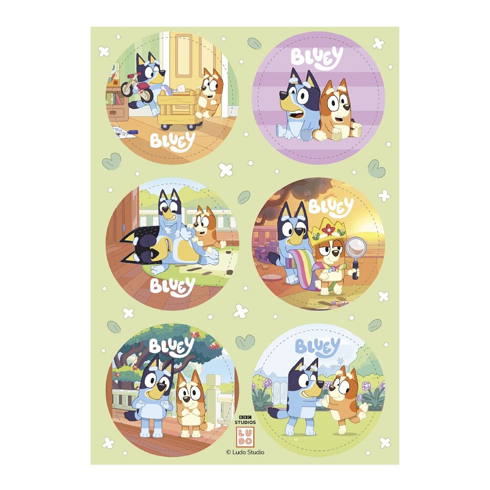 Bluey Muffinsbilder Sockerpasta 6-pack