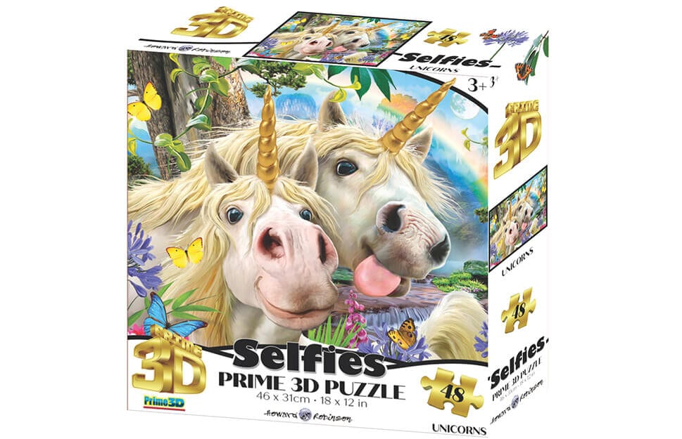 Prime 3D Pussel - Enhörningar selfies 48 bitar