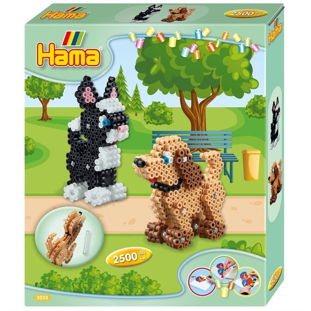 Hama - Pärlset 3D Hund och Katt 2 500 delar