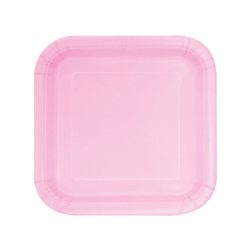 Assietter Fyrkantiga 17 cm - Ljusrosa 16-pack